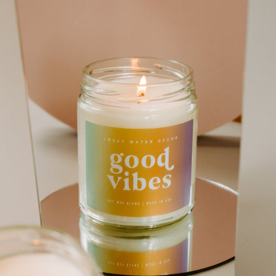 Good Vibes Soy Candle - Clear Jar - 9 oz