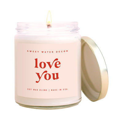 Love You Soy Candle - Clear Jar - 9 oz