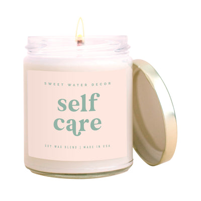 Self Care Soy Candle - Clear Jar - 9 oz