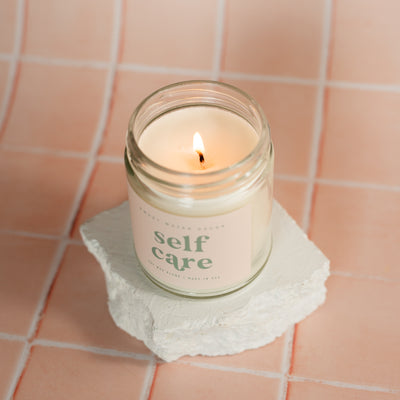 Self Care Soy Candle - Clear Jar - 9 oz
