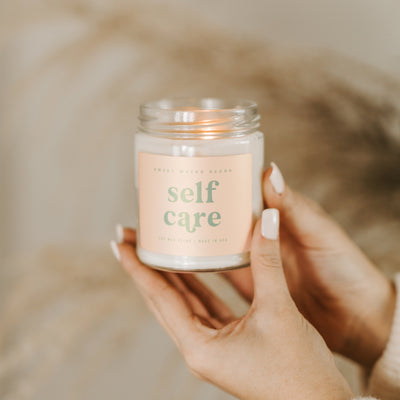 Self Care Soy Candle - Clear Jar - 9 oz