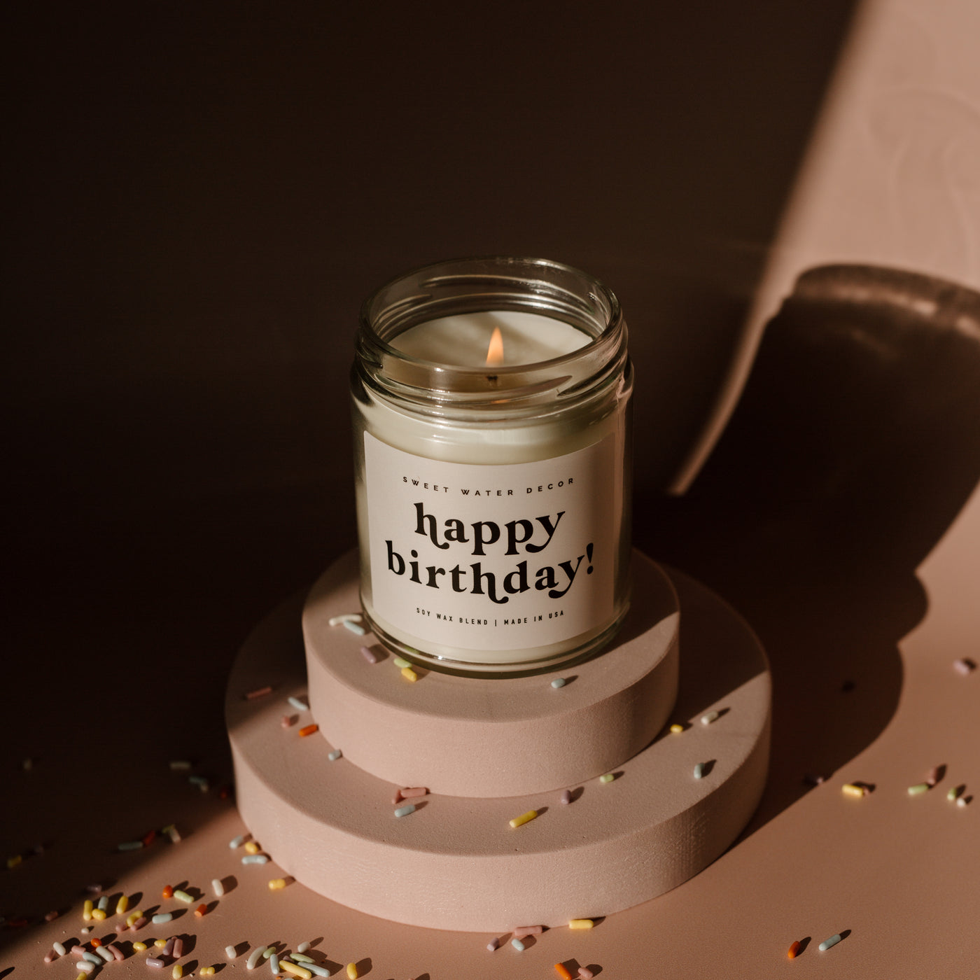 Happy Birthday Soy Candle - Clear Jar - 9 oz