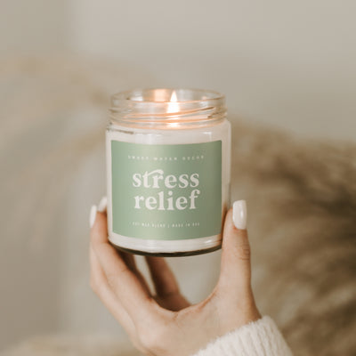 Stress Relief Soy Candle - Clear Jar - 9 oz