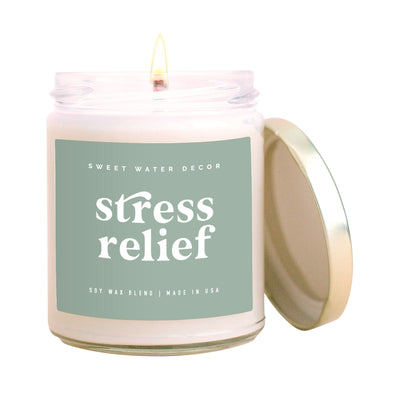 Stress Relief Soy Candle - Clear Jar - 9 oz