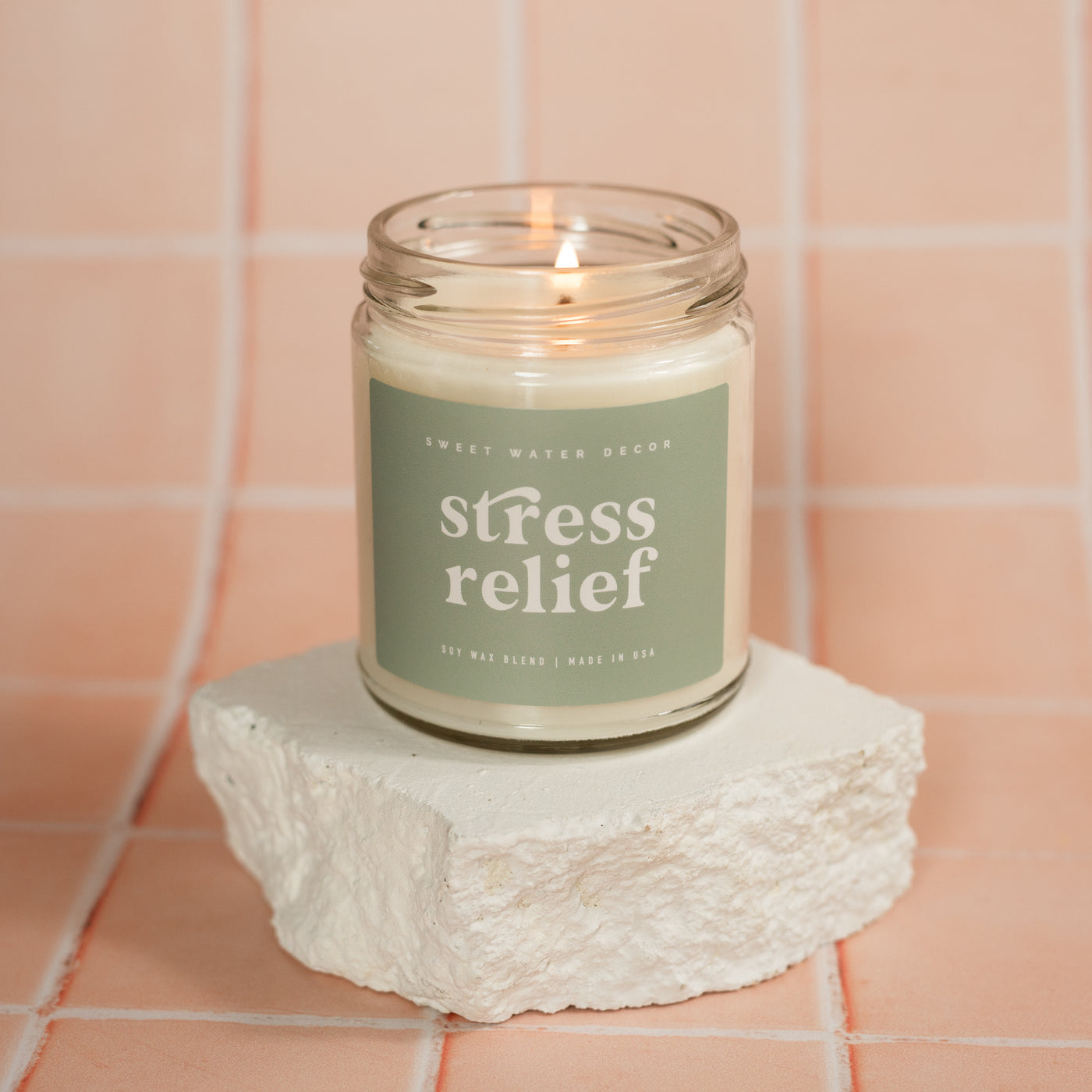 Stress Relief Soy Candle - Clear Jar - 9 oz