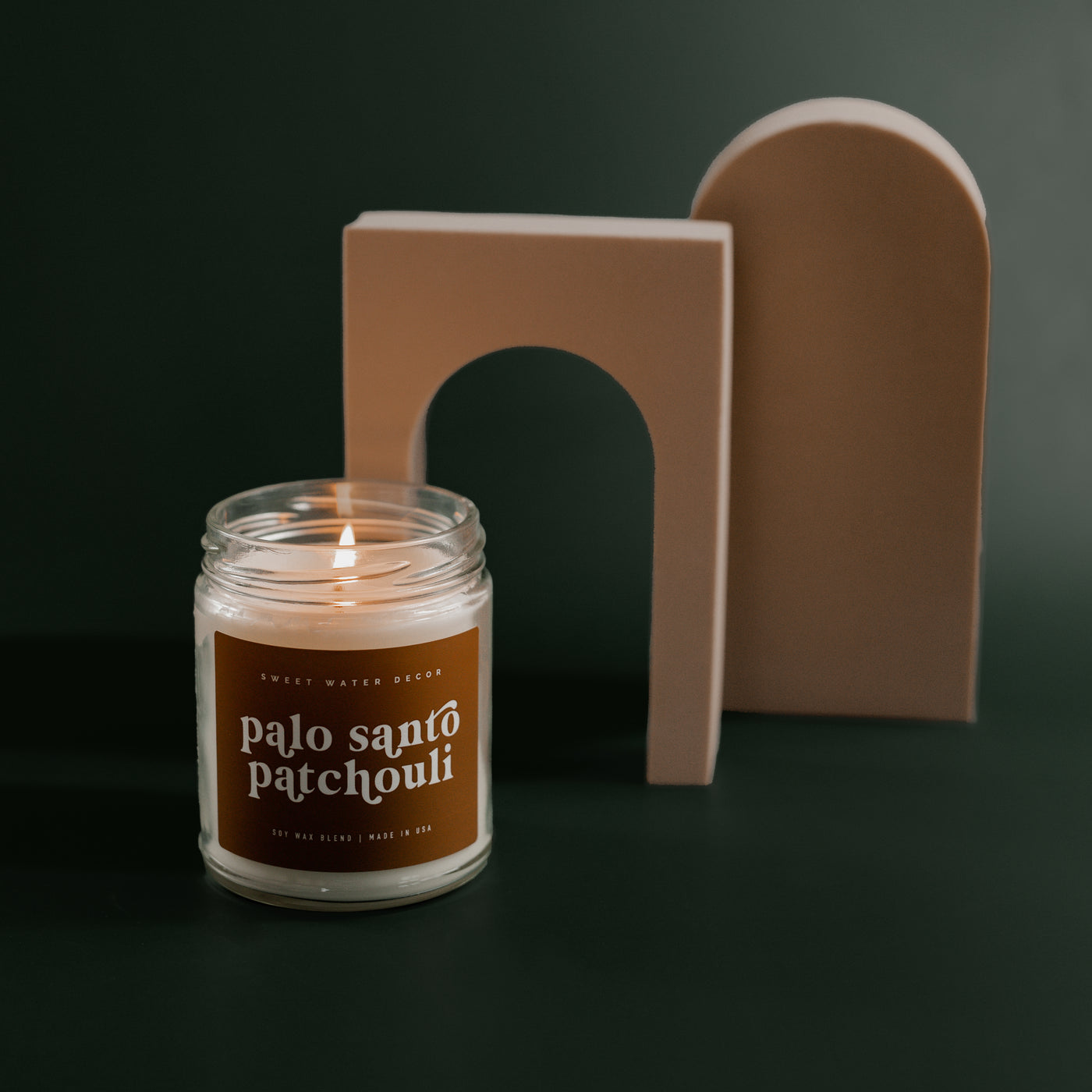 Palo Santo Patchouli Soy Candle - Clear Jar - 9 oz