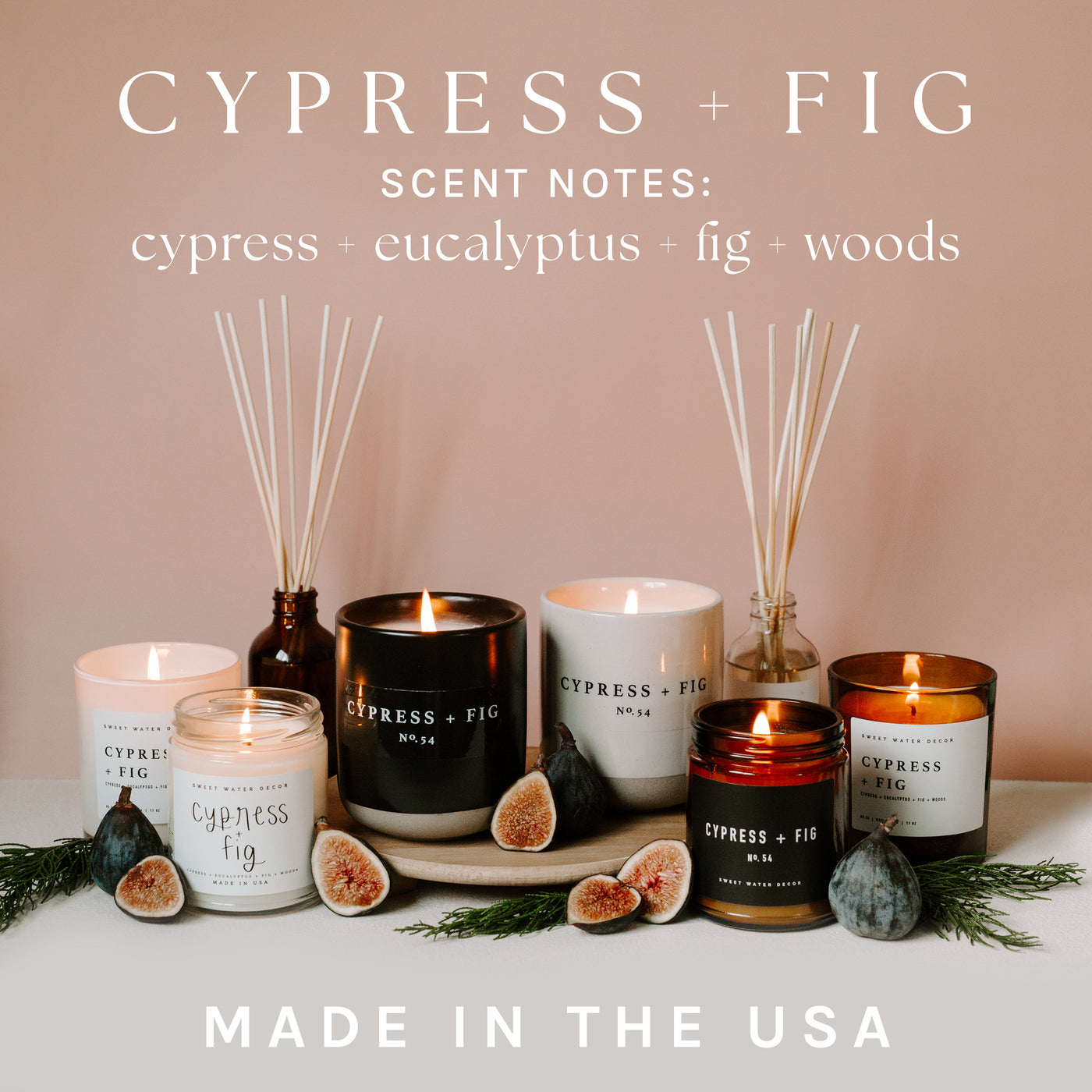 Cypress and Fig Soy Candle - Clear Jar - 9 oz