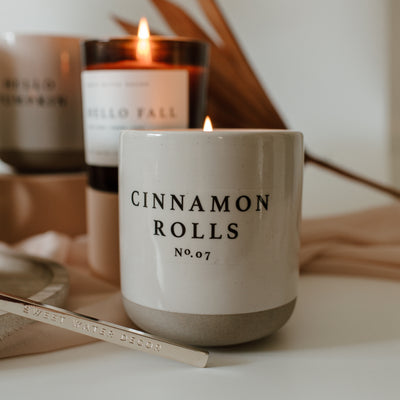 Cinnamon Rolls Soy Candle - Cream Stoneware Jar - 12 oz