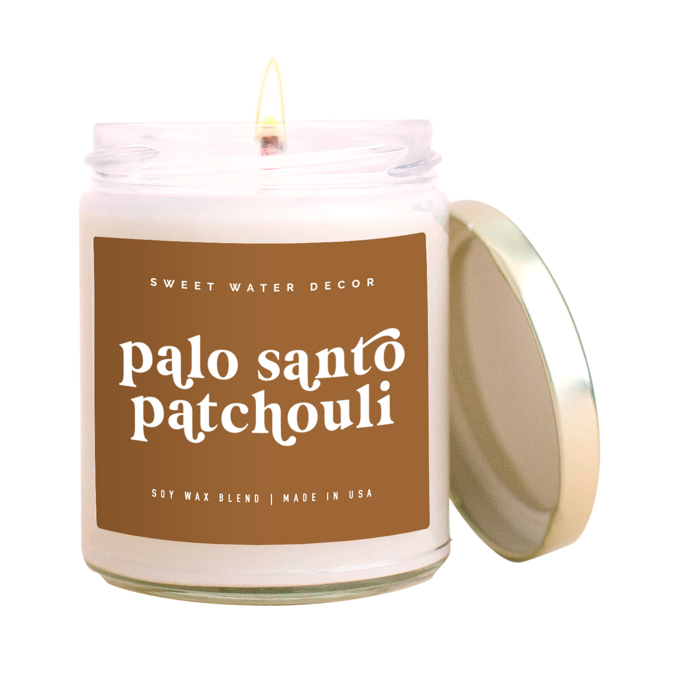 Palo Santo Patchouli Soy Candle - Clear Jar - 9 oz