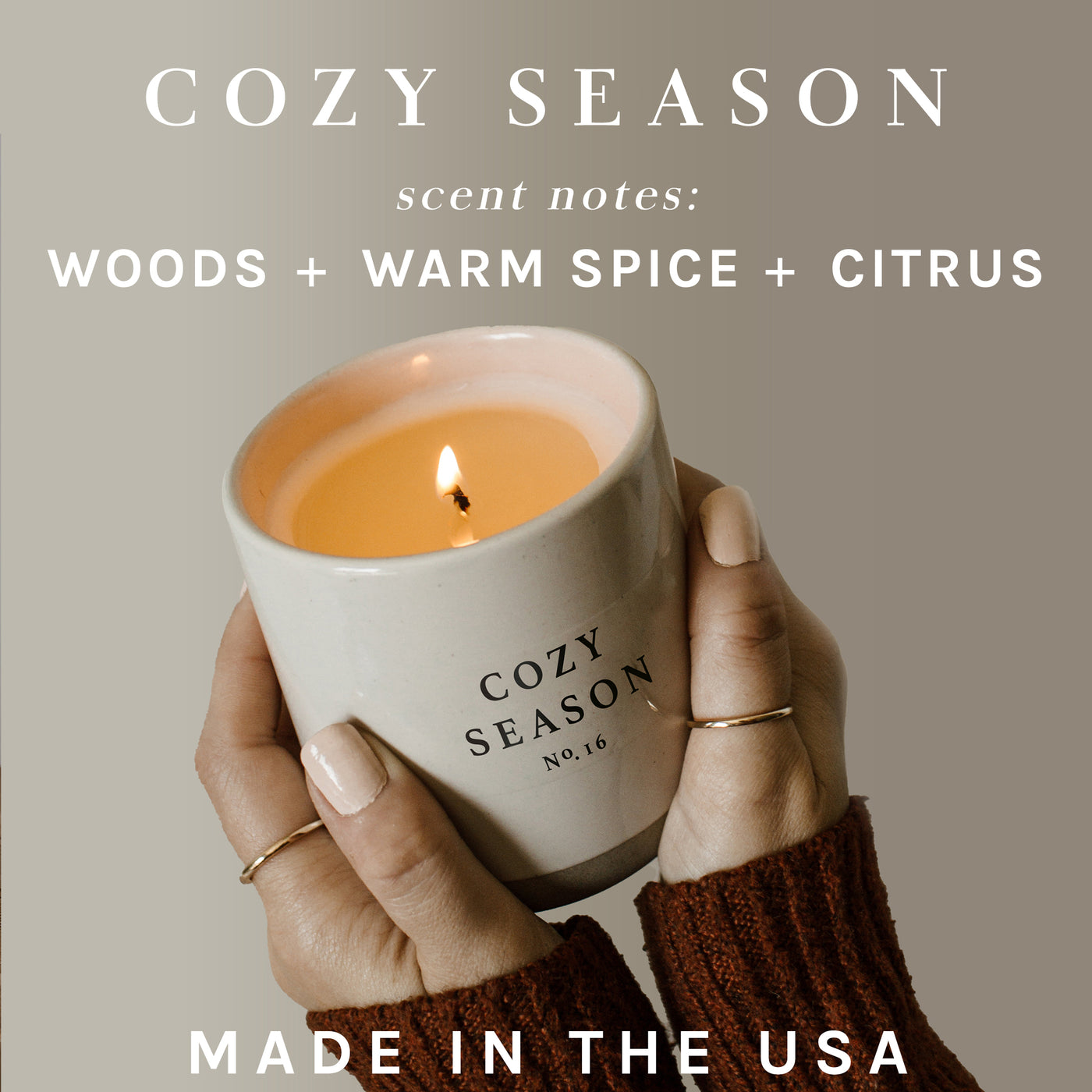 Cozy Season Soy Candle - Cream Stoneware Jar - 12 oz