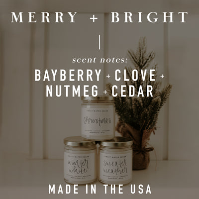 Merry and Bright Soy Candle - Amber Jar - 9 oz