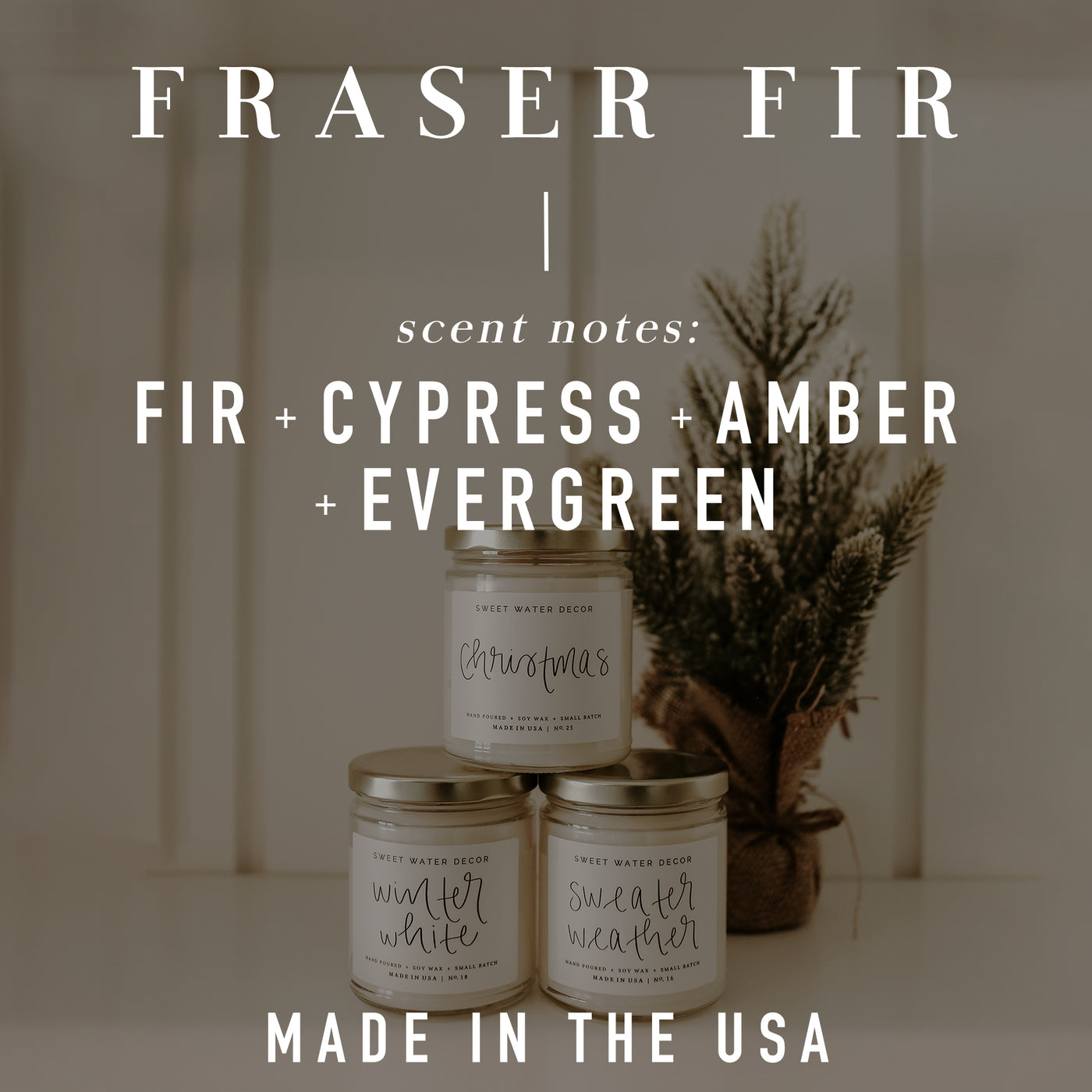 Fraser Fir Soy Candle - White Jar - 11 oz