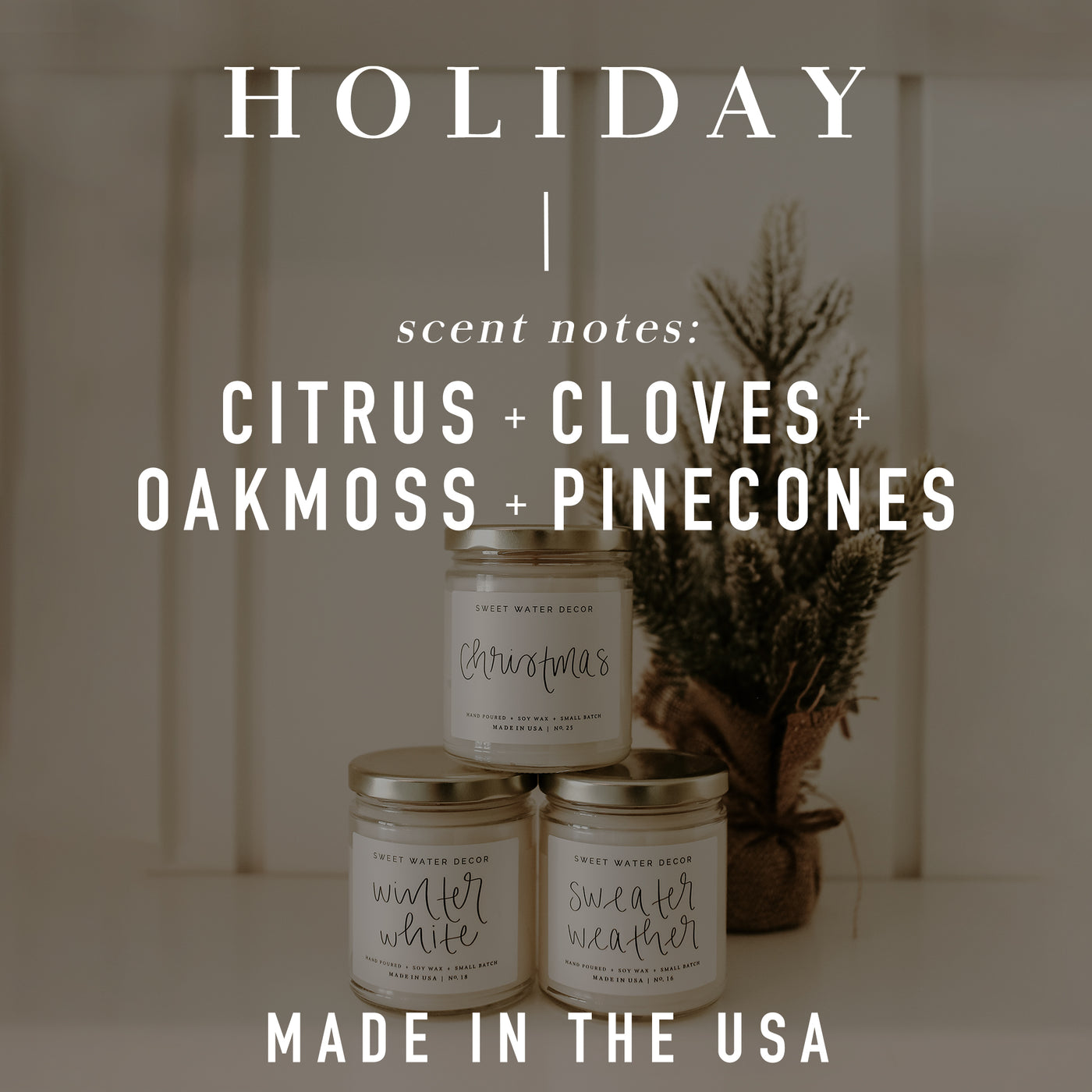 Holiday Soy Candle - Clear Jar - 9 oz