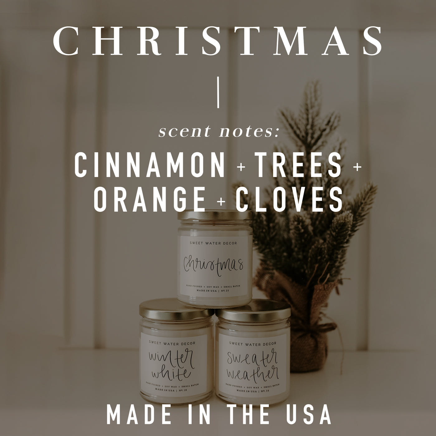 Christmas Soy Candle - Amber Jar - 9 oz