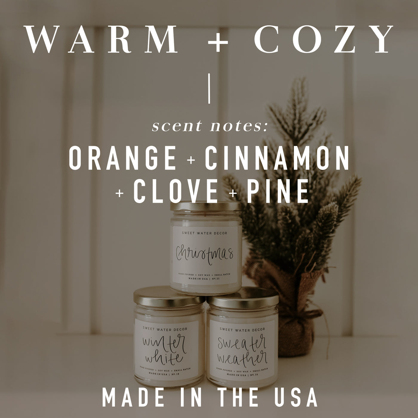 Warm and Cozy Soy Candle - Amber Jar - 11 oz