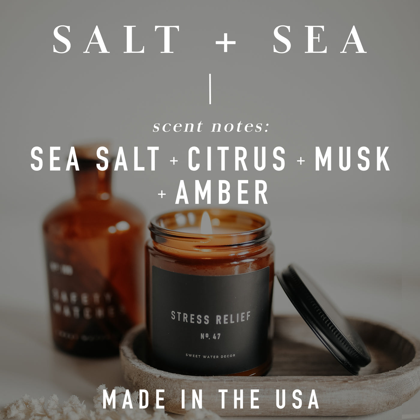 Salt and Sea Soy Candle - Clear Jar - 9 oz