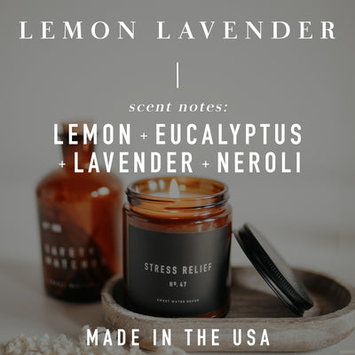 Lemon Lavender Soy Candle - Clear Jar - 9 oz