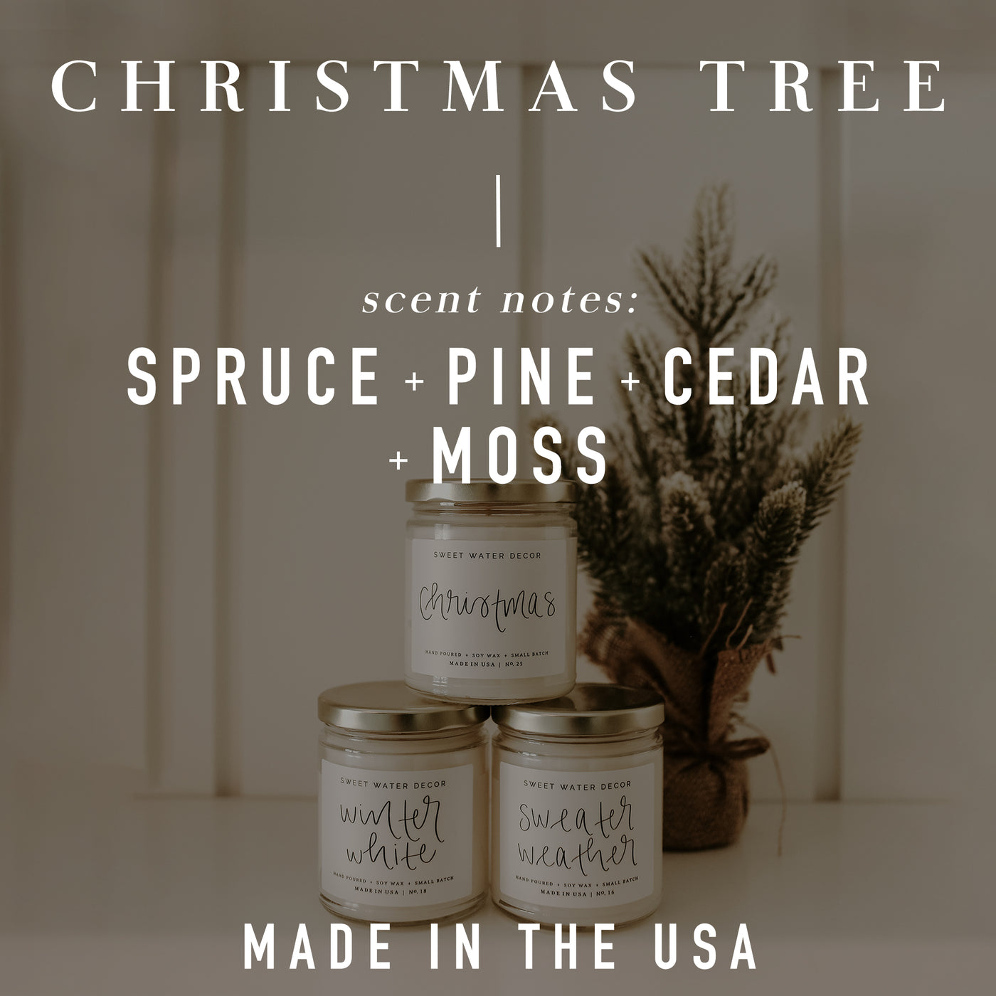 Christmas Tree Soy Candle - Amber Jar - 9 oz