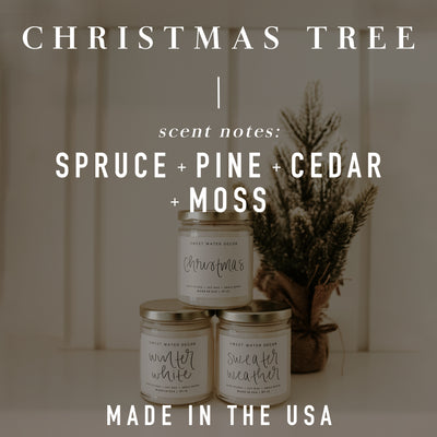 Christmas Tree Soy Candle - Amber Jar - 9 oz