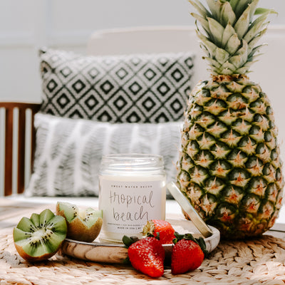 Tropical Beach Soy Candle - Clear Jar - 9 oz